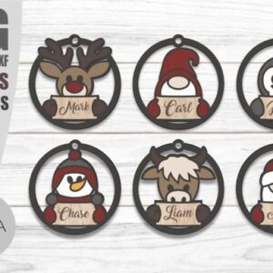 Animales diseño navideño adorno circular