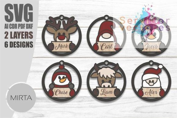 Animales diseño navideño adorno circular