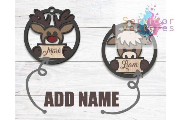 Animales diseño navideño adorno circular - Imagen 2