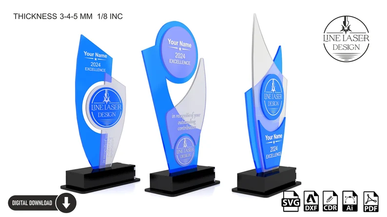 Pack de 3 Trofeos - ETSY