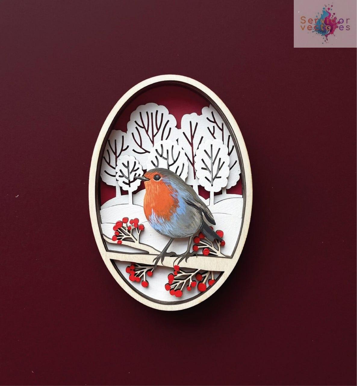 Cuadro de Pájaro Multicapa - ETSY