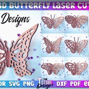 Bundle de Mariposas 3D – Elegancia en Movimiento