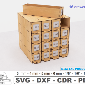 Organizer 16 Drawers Laser cut