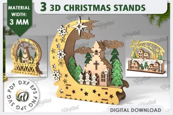 3D Christmas Stand – Escenario Navideño