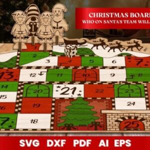 Juego de Tablero Motivo Navidad - Archivo de Corte Láser