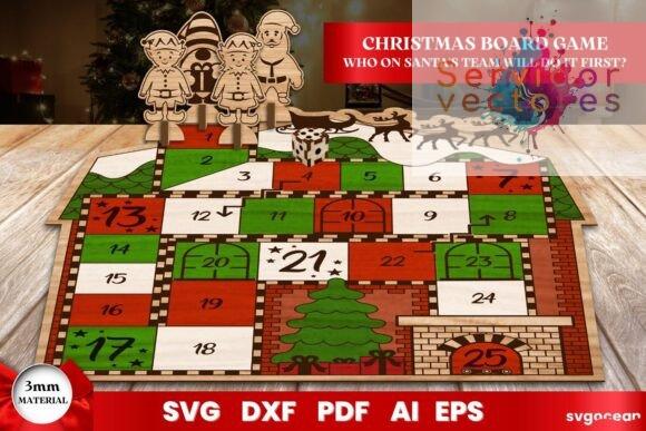 Juego de Tablero Motivo Navidad - Archivo de Corte Láser