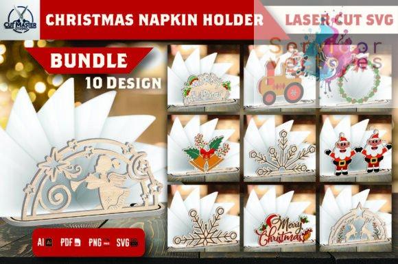 Bundle de Servilleteros Navideños para Corte Láser