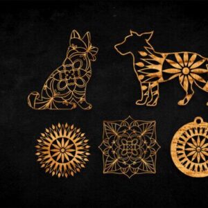Bundle de Mandalas de Perros para Corte Láser