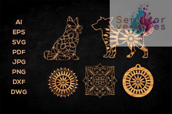 Bundle de Mandalas de Perros para Corte Láser