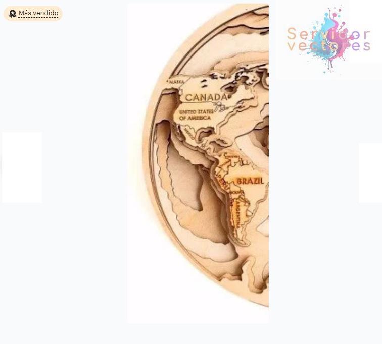 Mapa 3D del Mundo para Corte Láser – ETSY ETSY ETSY - Imagen 8