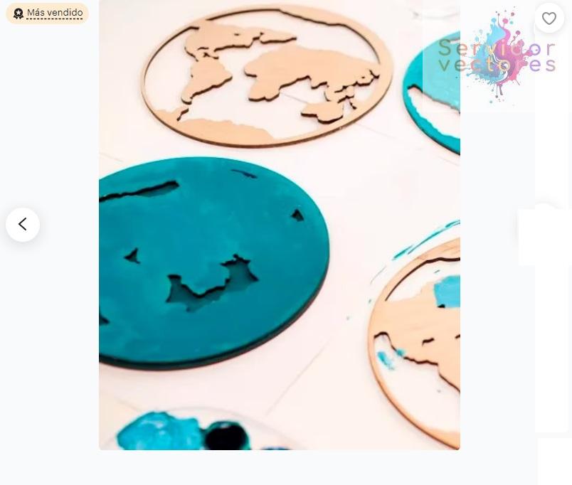 Mapa 3D del Mundo para Corte Láser – ETSY ETSY ETSY - Imagen 4