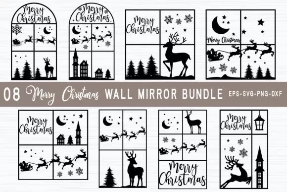 Bundle de Adornos con Forma de Ventana – Motivo Navideño 🎄❄️