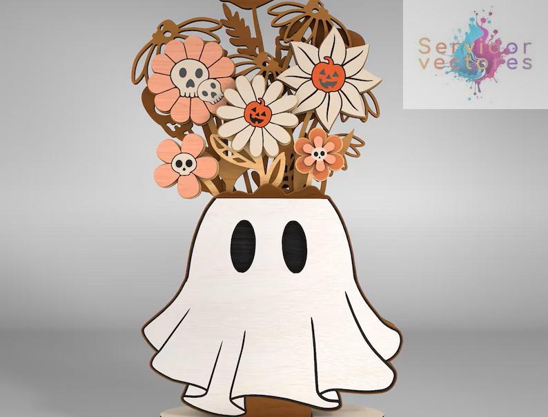 Adorno Fantasma con Flores - ETSY - Imagen 3