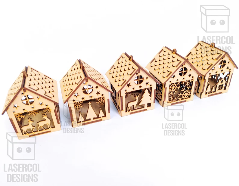 Bundle de Casas Colgantes Motivo Navideño – ETSY - Imagen 6