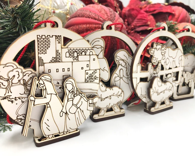 Set de 6 Adornos Navideños Ranurados - ETSY - ETSY - ETSY