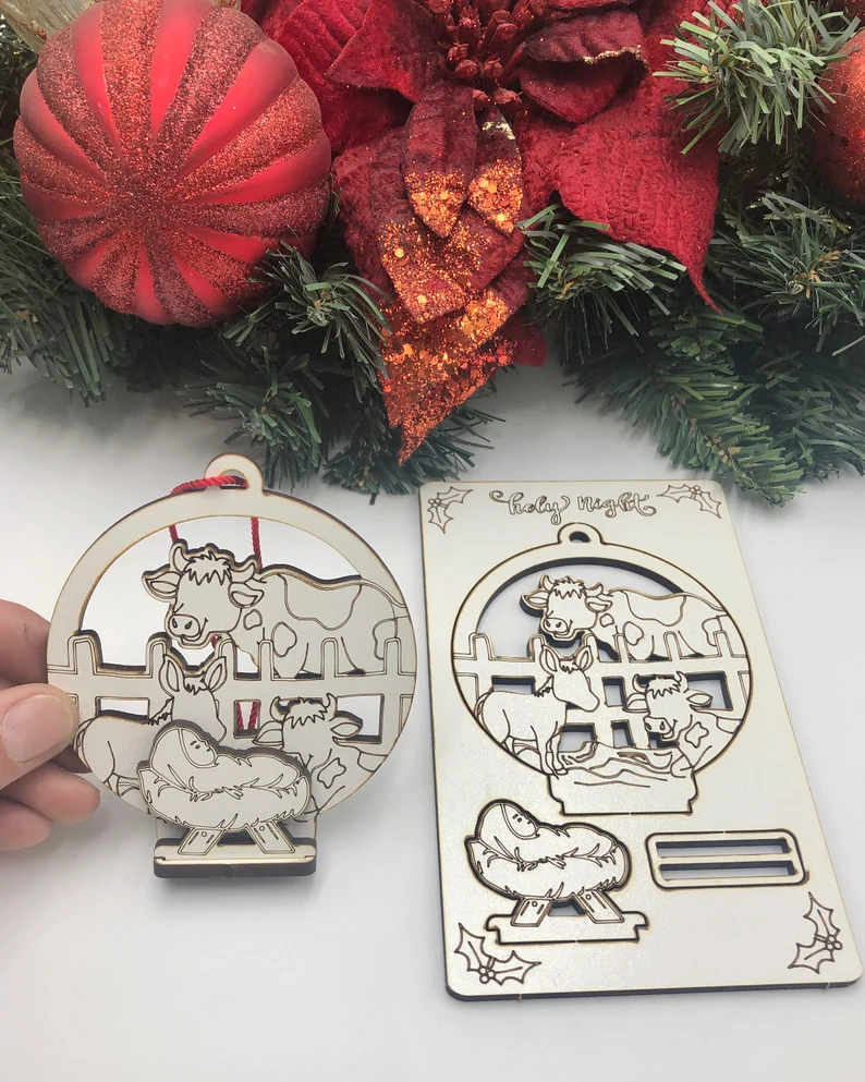 Set de 6 Adornos Navideños Ranurados - ETSY - ETSY - ETSY - Imagen 3