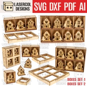 Bundle de Cajas de Casas Navideñas para Adornos – ETSY - ETSY - ETSY