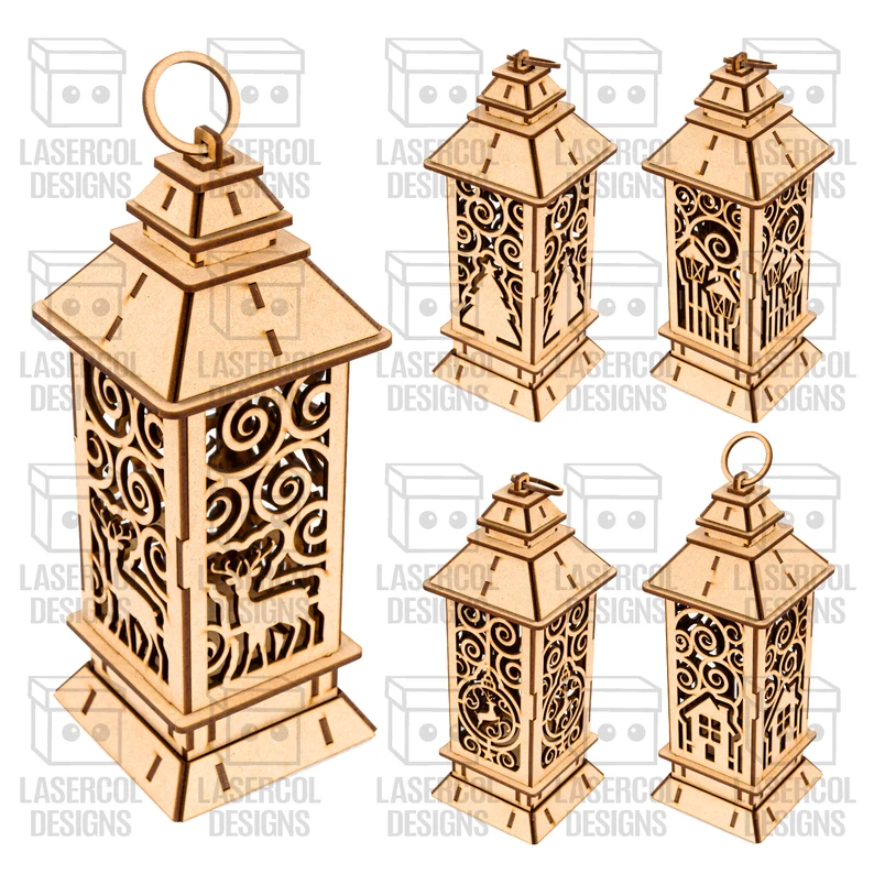 Linternas de Navidad – Conjunto de 5 Estilos Diferentes - ETSY - Imagen 2