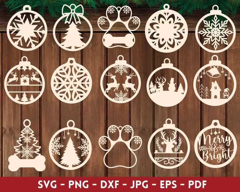 Bundle Premium: 50 Diseños de Bolas Colgantes Navideñas – ETSY - Imagen 2
