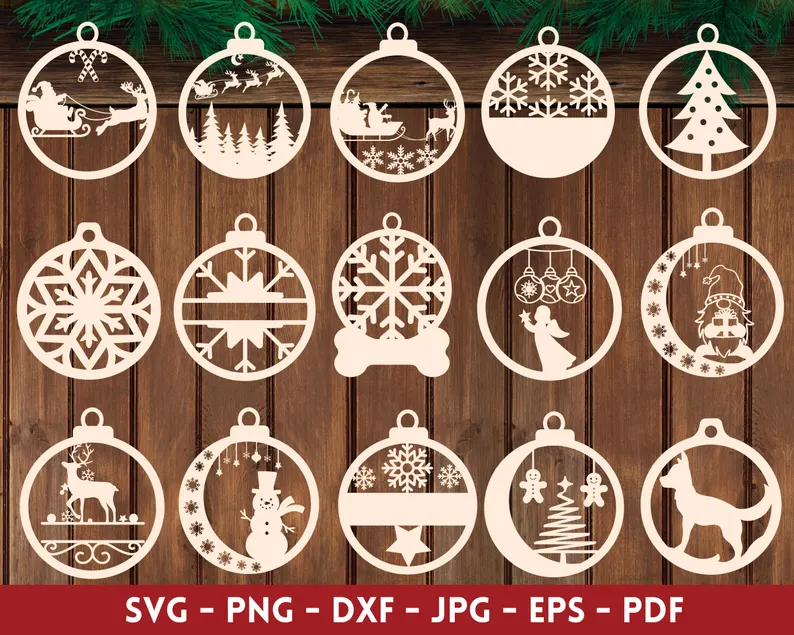 Bundle Premium: 50 Diseños de Bolas Colgantes Navideñas – ETSY - Imagen 3