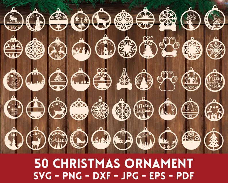 Bundle Premium: 50 Diseños de Bolas Colgantes Navideñas – ETSY