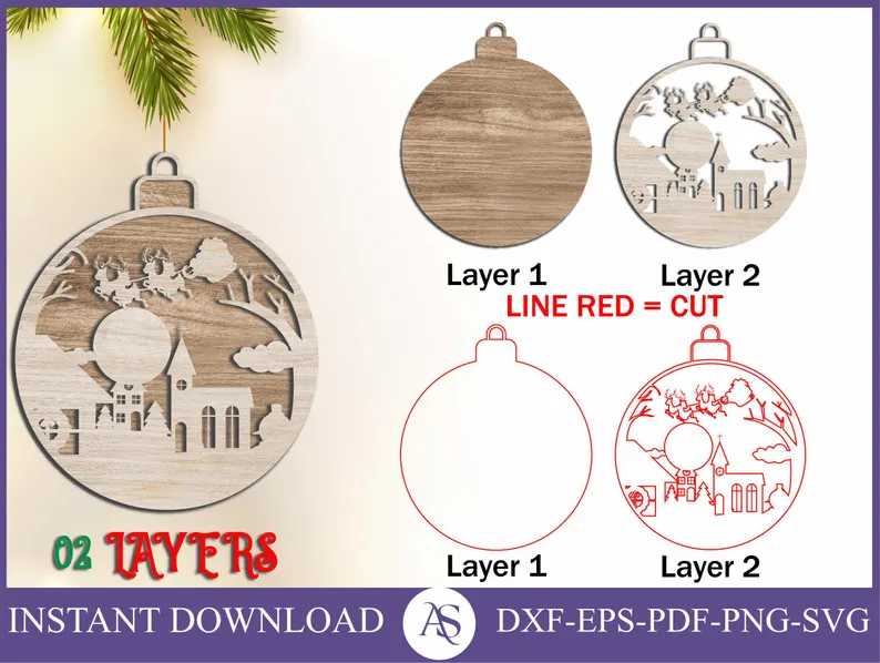 114 Colgantes Navideños Multicapa – ETSY - Imagen 4