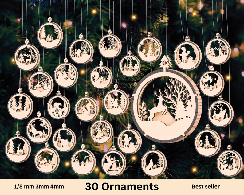 Bundle de 30 Adornos Colgantes Navideños Ultra VIP - ETSY