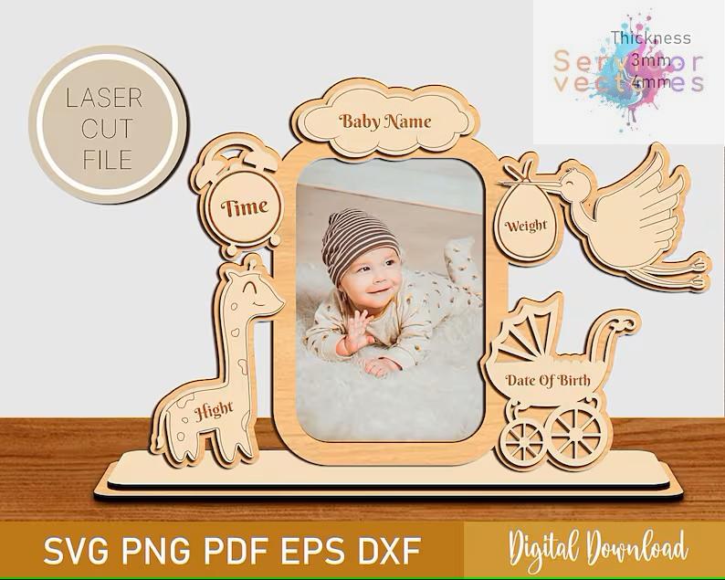 Marco de Fotos Personalizable para Corte Láser – ETSY - Imagen 2