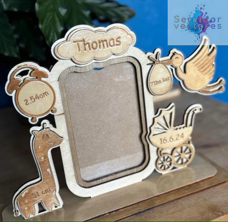 Marco de Fotos Personalizable para Corte Láser – ETSY - Imagen 4