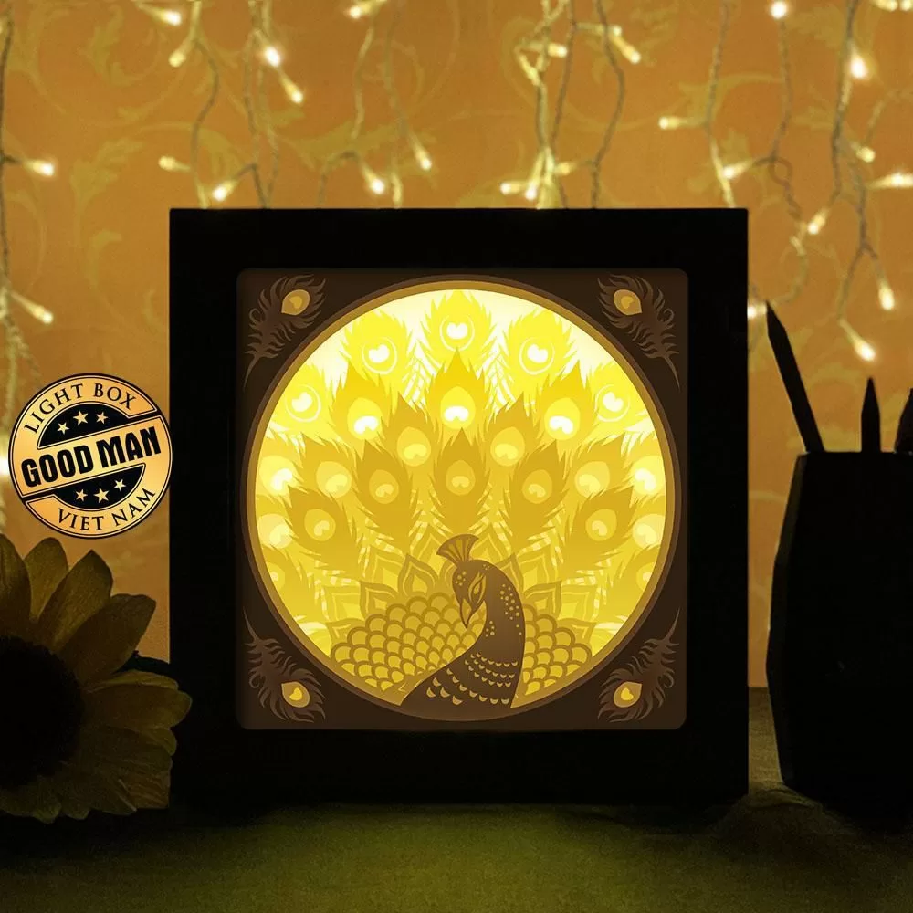 Peacock Caja de luz Pavo Real