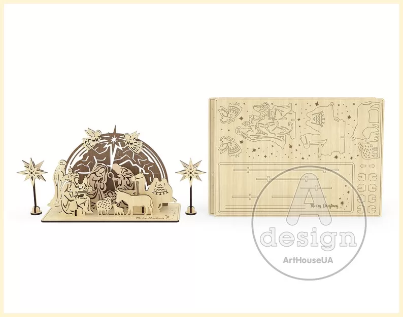 Pesebre de Navidad Encastrable - Diseño Exclusivo - ETSY - Imagen 4