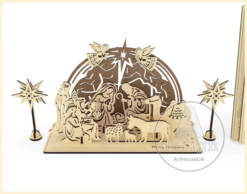 Pesebre de Navidad Encastrable - Diseño Exclusivo - ETSY