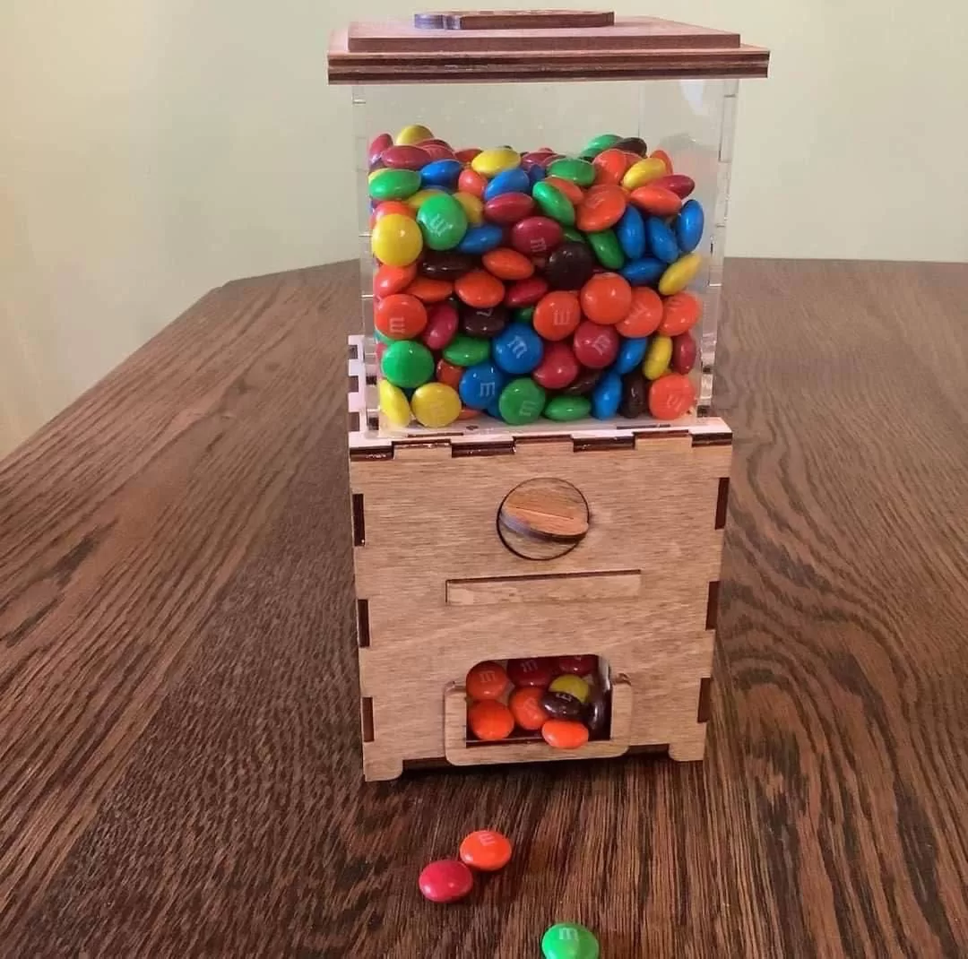 🍬 Máquina Expendedora de Dulces - Diseño Encastrable para Corte Láser 🍬
