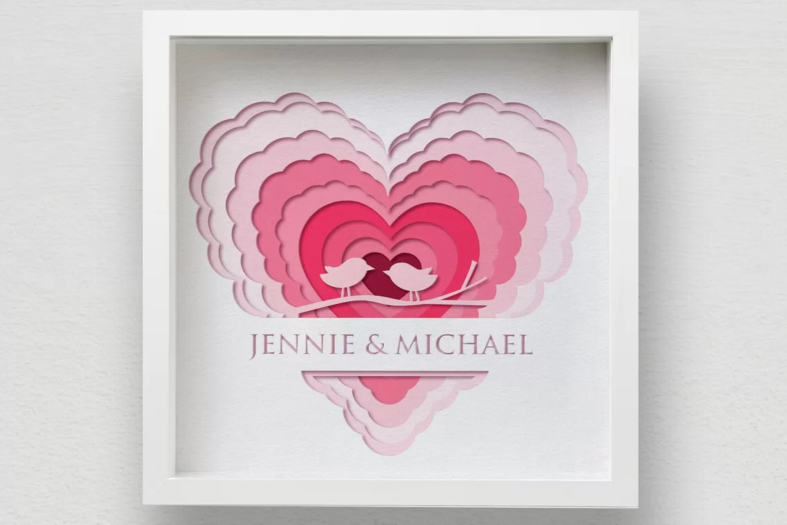 💖✨ Paquete 3D Shadow Box - Motivo San Valentín ✨💖 - Imagen 4