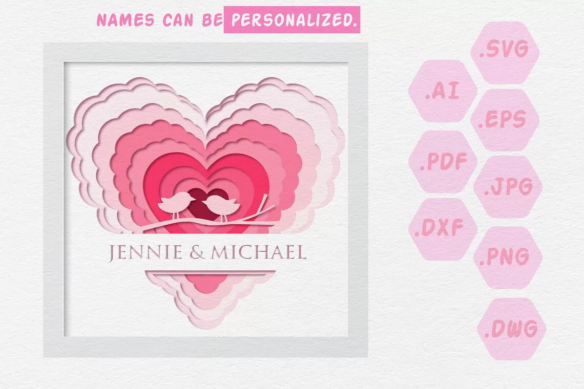 💖✨ Paquete 3D Shadow Box - Motivo San Valentín ✨💖 - Imagen 5