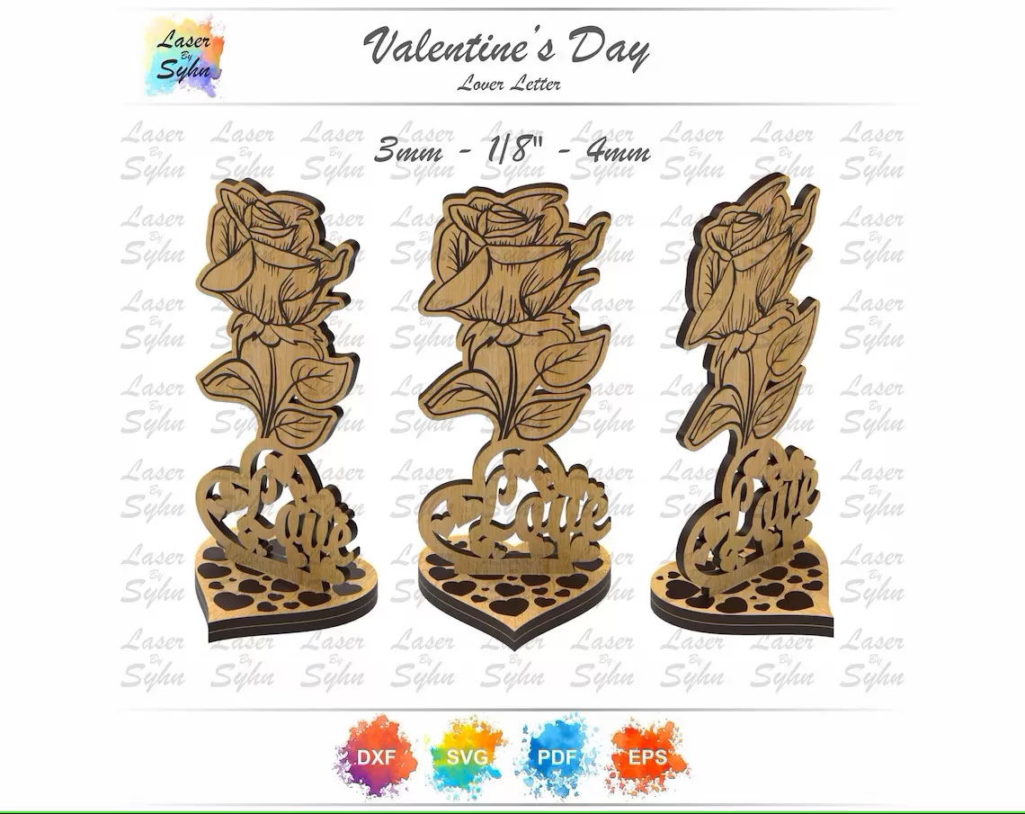 🌹✨ Flor de San Valentín - Archivo de Corte ✨🌹