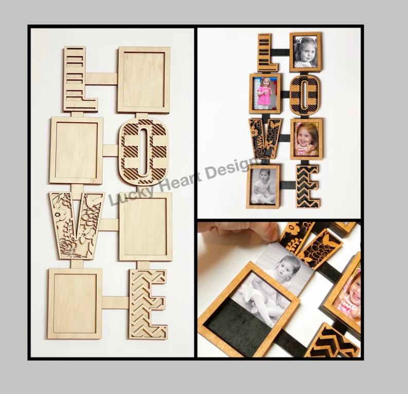 🖼️ Cuadro Porta Retrato con la Palabra LOVE ❤️ - ETSY - Imagen 5