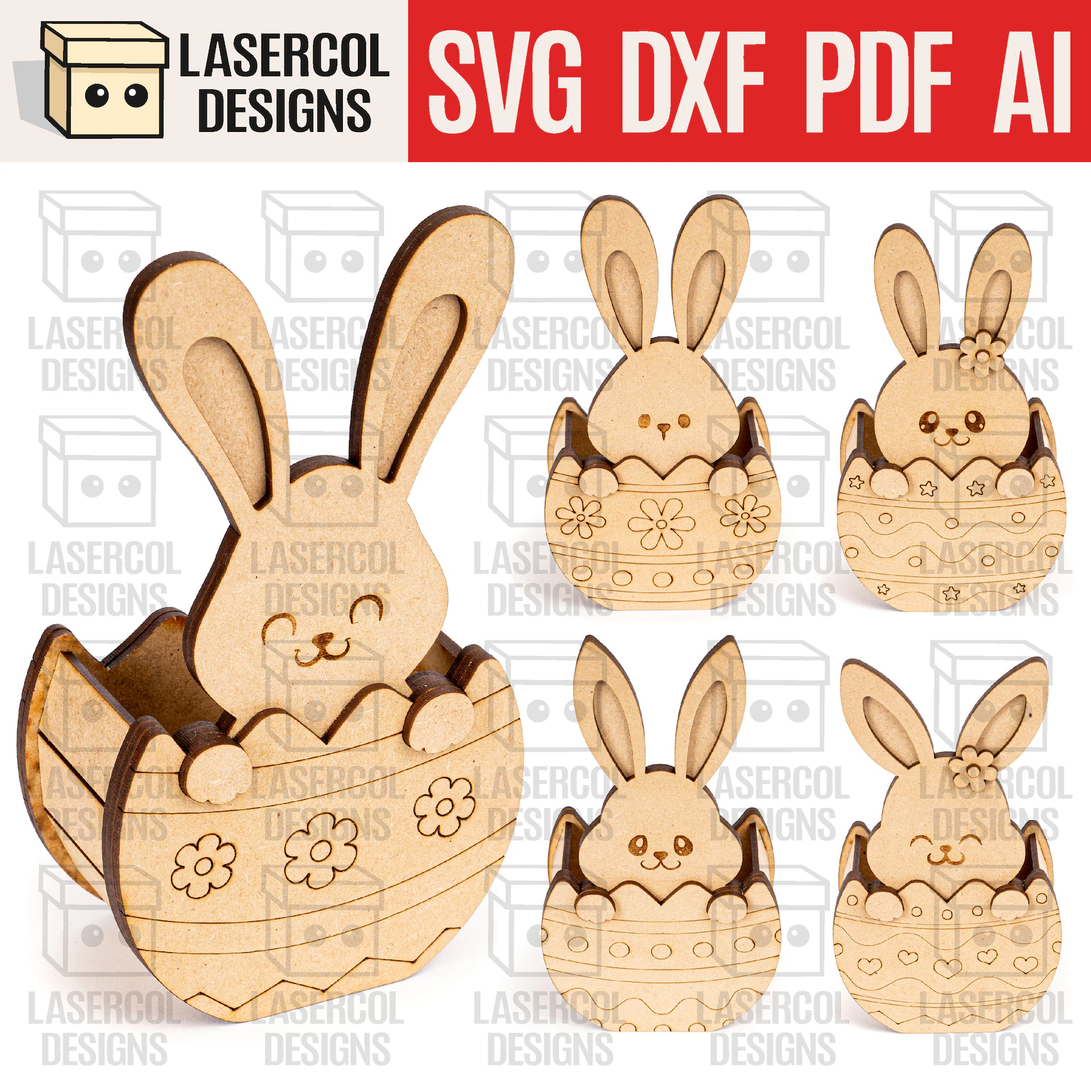 🐰🥚 Cesta de Huevos de Conejito de Pascua – 5 Estilos Exclusivos ✨