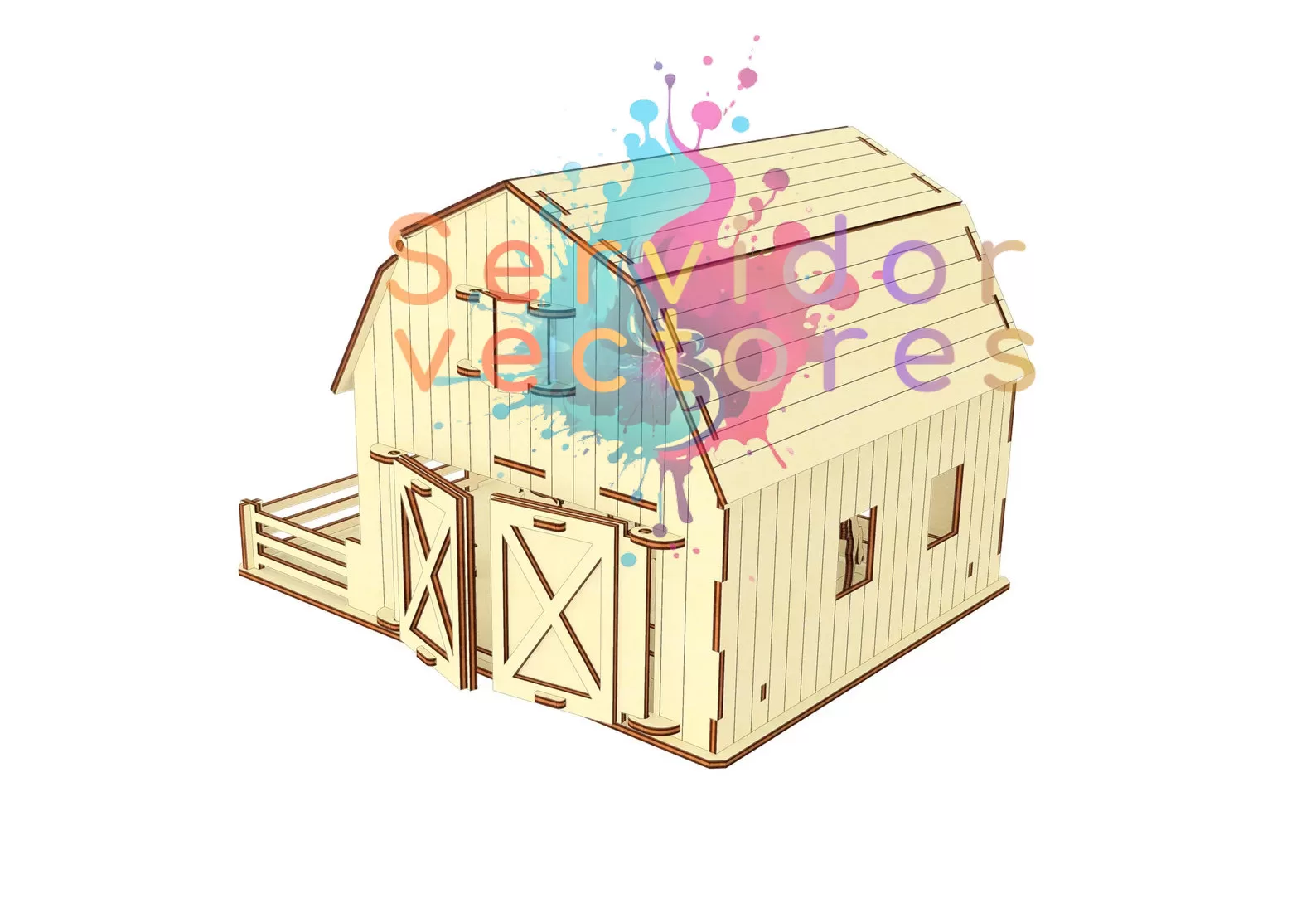 🏡🐄 Casa de Muñecas Estilo Granja – Compatible con Varios Espesores de Material 🌾🐓 - Imagen 4