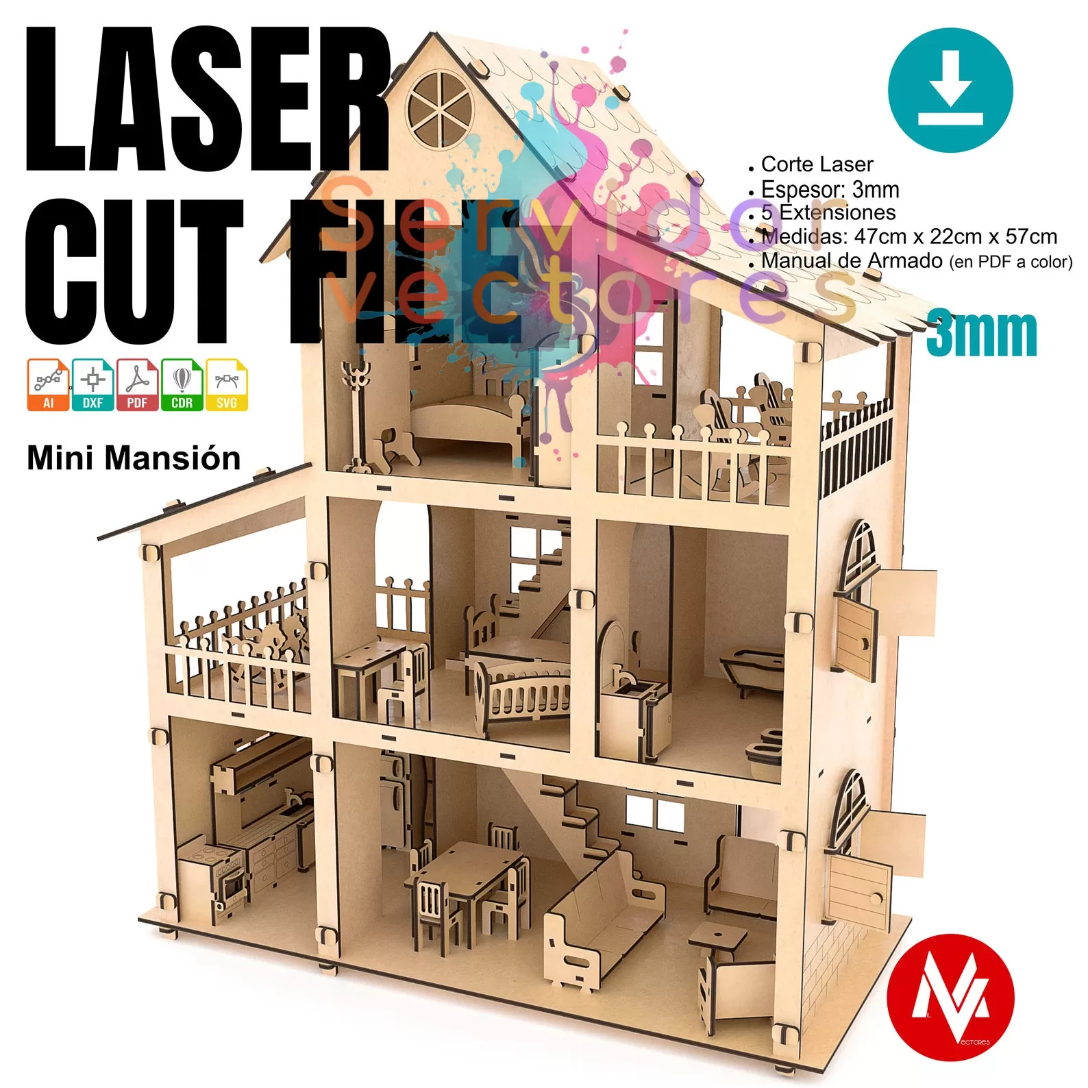 🏠✨ Casa de Muñecas LOL de 3 Pisos – Con Todos sus Muebles Incluidos 🎀🛋️ - Imagen 5
