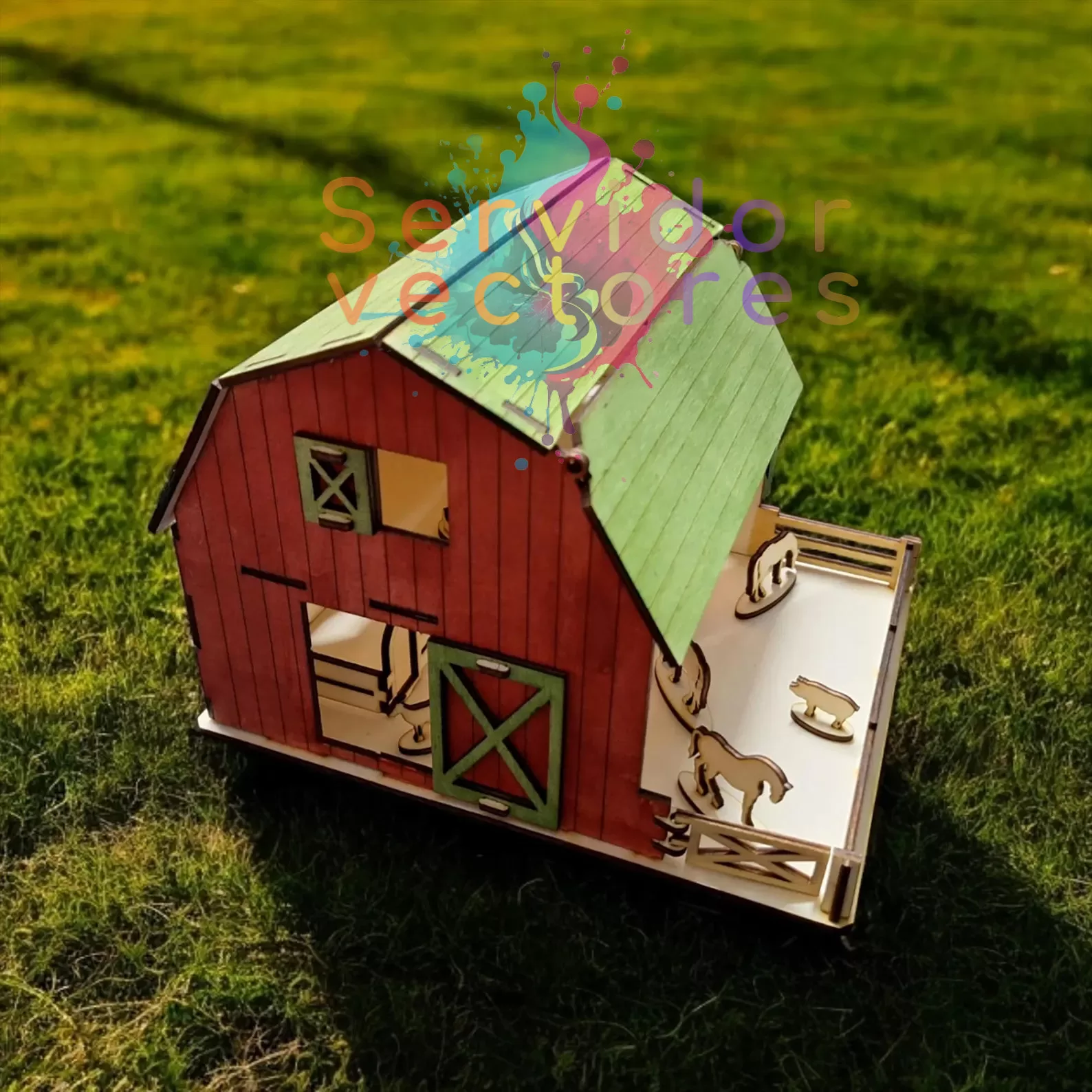 🏡🐄 Casa de Muñecas Estilo Granja – Compatible con Varios Espesores de Material 🌾🐓 - Imagen 2