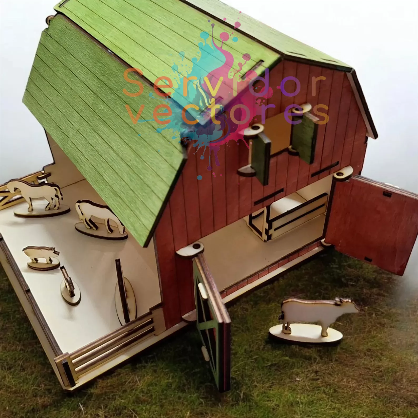 🏡🐄 Casa de Muñecas Estilo Granja – Compatible con Varios Espesores de Material 🌾🐓 - Imagen 3