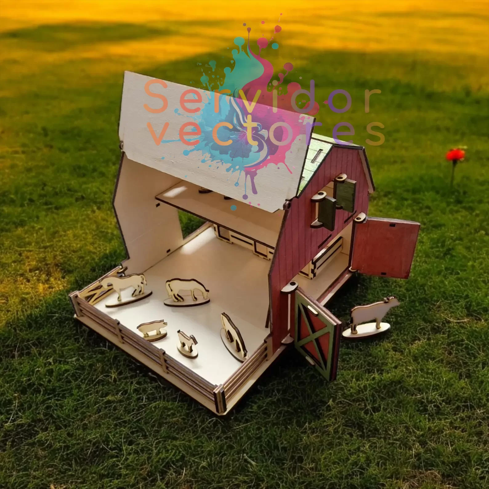 🏡🐄 Casa de Muñecas Estilo Granja – Compatible con Varios Espesores de Material 🌾🐓 - Imagen 5