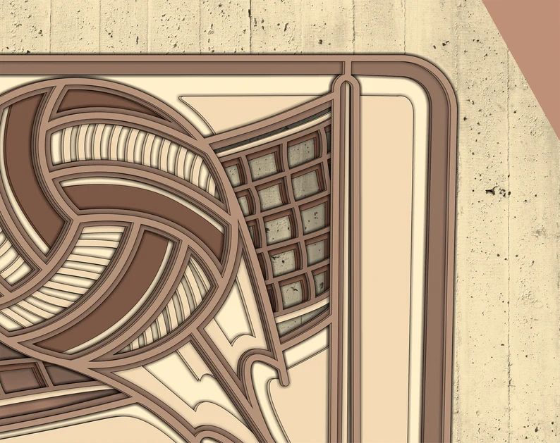 🏐✨ Diseño de Voleibol en Capas 3D – Archivo para Corte Láser 🎨📁 - ETSY - Imagen 5