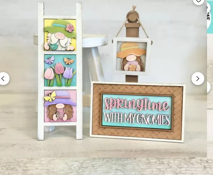 🌸🧙♂️ Gnomo de Primavera con Mini Letrero Intercambiable – Archivo para Corte Láser 🌼🔄 - ETSY - Imagen 3