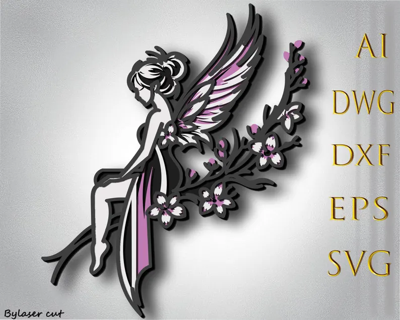 🧚♀️✨ Hada Multicapa – Diseño Mágico para Corte Láser 🌙🌸 - ETSY