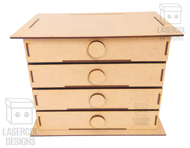🗄️✨ Organizador de Escritorio – Diseño con 4 Cajones para Corte Láser 🖊️📦 - ETSY - Imagen 6