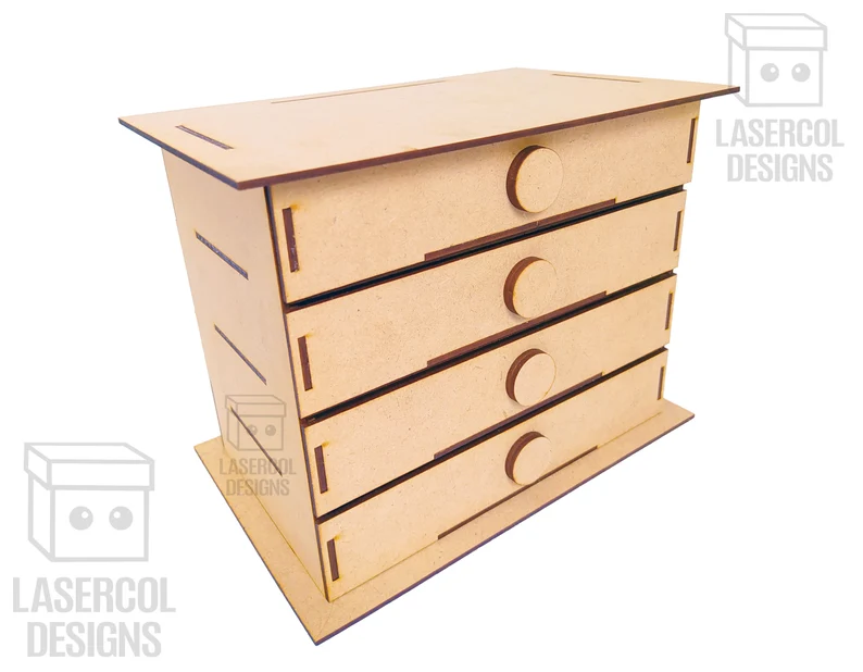 🗄️✨ Organizador de Escritorio – Diseño con 4 Cajones para Corte Láser 🖊️📦 - ETSY - Imagen 5