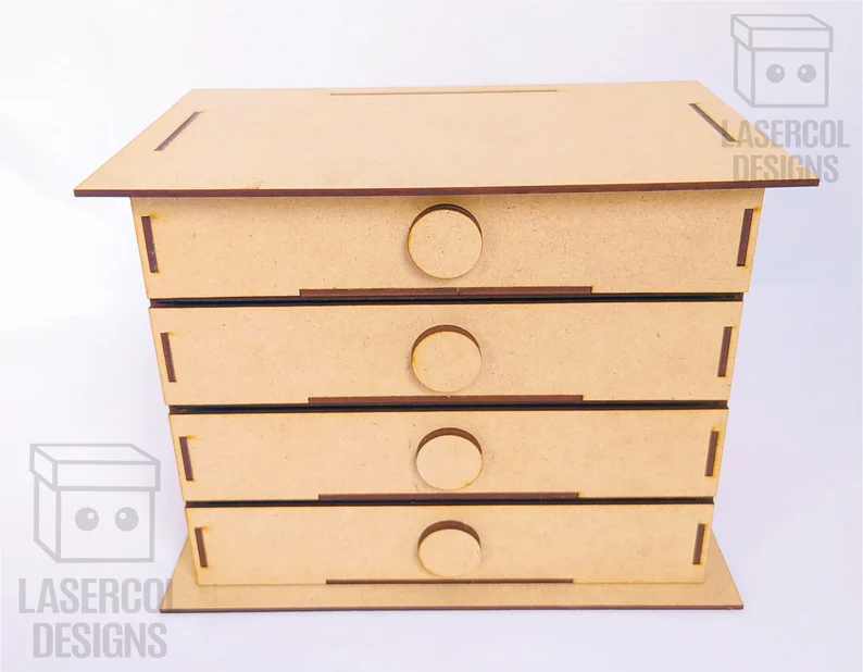 🗄️✨ Organizador de Escritorio – Diseño con 4 Cajones para Corte Láser 🖊️📦 - ETSY - Imagen 3