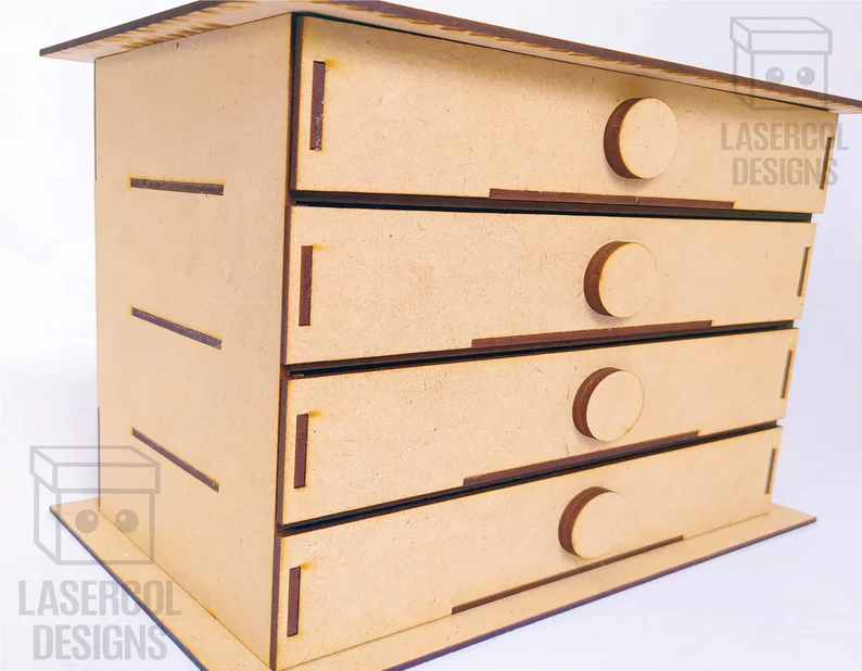 🗄️✨ Organizador de Escritorio – Diseño con 4 Cajones para Corte Láser 🖊️📦 - ETSY - Imagen 2